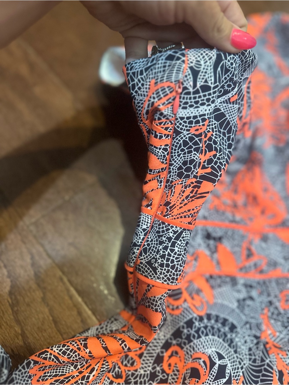 Ark & Co Orange Floral Fit & Flare Dress - Picture 3 of 4